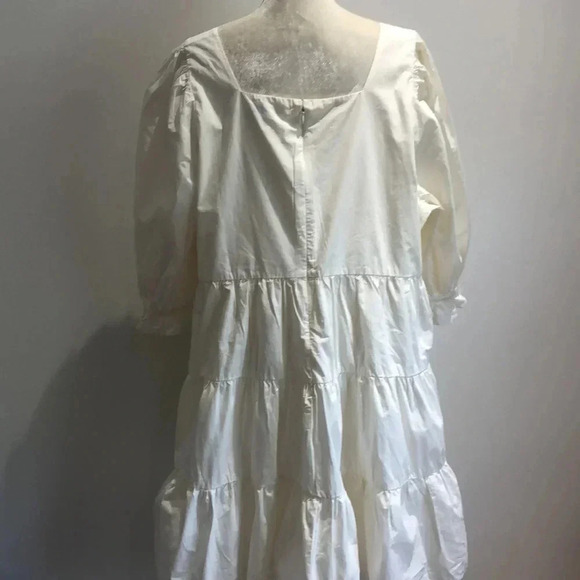 Madewell Poplin Lizzie babydoll dress ivory 20W New with Tags - Picture 6 of 10